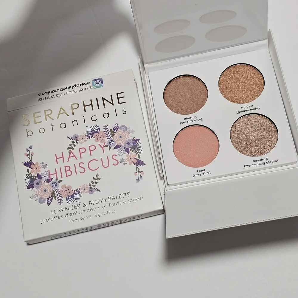 NEW Seraphine Botanicals Happy Hibiscus Luminizer & Blush Palette